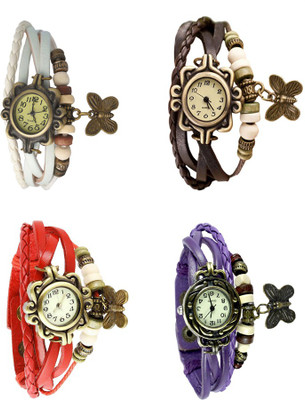 Kissu Vintage Rakhi Combo of 4 White, Red, Brown And Purple Watch - For Women
Kissu Vintage Rakhi Combo of 4 White, Red, Brown And Purple Watch - For Women