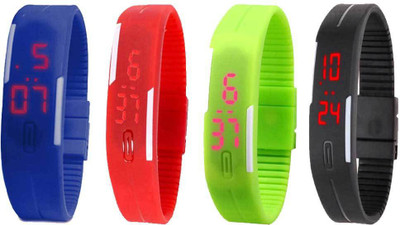 Kissu Led Magnet Band Combo of 4 Blue, Red, Green And Black Watch - For Men & Women
Kissu Led Magnet Band Combo of 4 Blue, Red, Green And Black Watch - For Men & Women