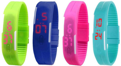 Kissu Led Magnet Band Combo of 4 Green, Blue, Pink And Sky Blue Watch - For Men & Women
Kissu Led Magnet Band Combo of 4 Green, Blue, Pink And Sky Blue Watch - For Men & Women