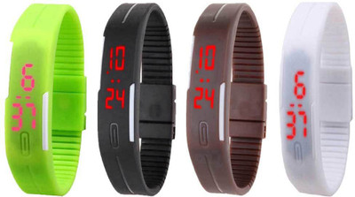 NS18 Silicone Led Magnet Band Combo of 4 Green, Black, Brown And White Watch - For Boys & Girls
NS18 Silicone Led Magnet Band Combo of 4 Green, Black, Brown And White Watch - For Boys & Girls