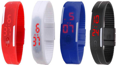 Kissu Led Magnet Band Combo of 4 Red, White, Blue And Black Watch - For Men & Women
Kissu Led Magnet Band Combo of 4 Red, White, Blue And Black Watch - For Men & Women