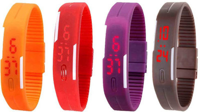 Kissu Led Magnet Band Combo of 4 Orange, Red, Purple And Brown Watch - For Men & Women
Kissu Led Magnet Band Combo of 4 Orange, Red, Purple And Brown Watch - For Men & Women