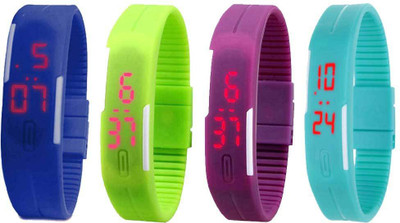 NS18 Silicone Led Magnet Band Watch Combo of 4 Blue, Green, Purple And Sky Blue Watch - For Couple
NS18 Silicone Led Magnet Band Watch Combo of 4 Blue, Green, Purple And Sky Blue Watch - For Couple