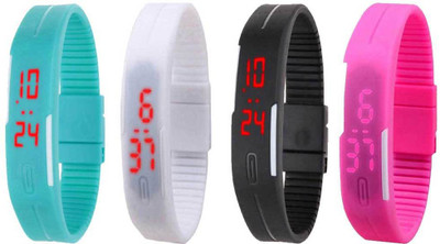 Kissu Led Magnet Band Combo of 4 Sky Blue, White, Black And Pink Watch - For Men & Women
Kissu Led Magnet Band Combo of 4 Sky Blue, White, Black And Pink Watch - For Men & Women