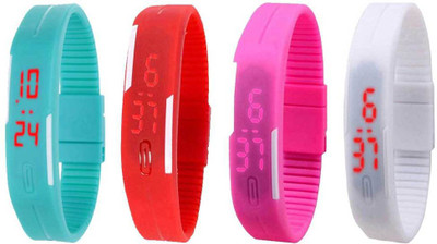 Kissu Led Magnet Band Combo of 4 Sky Blue, Red, Pink And White Watch - For Men & Women
Kissu Led Magnet Band Combo of 4 Sky Blue, Red, Pink And White Watch - For Men & Women