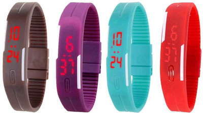 Kissu Led Magnet Band Combo of 4 Brown, Purple, Sky Blue And Red Watch - For Men & Women
Kissu Led Magnet Band Combo of 4 Brown, Purple, Sky Blue And Red Watch - For Men & Women
