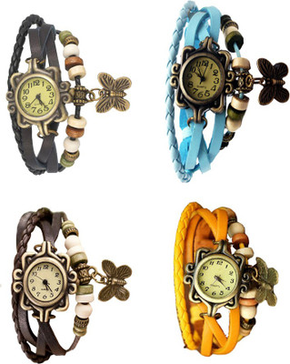 Kissu Vintage Rakhi Combo of 4 Black, Brown, Sky Blue And Yellow Watch - For Women
Kissu Vintage Rakhi Combo of 4 Black, Brown, Sky Blue And Yellow Watch - For Women