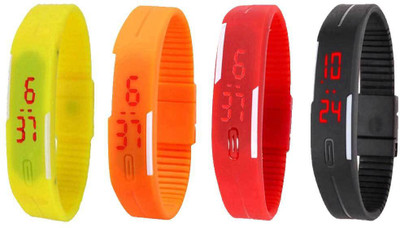 Kissu Led Magnet Band Combo of 4 Yellow, Orange, Red And Black Watch - For Men & Women
Kissu Led Magnet Band Combo of 4 Yellow, Orange, Red And Black Watch - For Men & Women