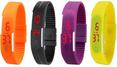 Kissu Led Magnet Band Combo of 4 Orange, Black, Purple And Yellow Watch - For Men & Women
Kissu Led Magnet Band Combo of 4 Orange, Black, Purple And Yellow Watch - For Men & Women
