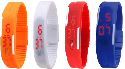 Kissu Led Magnet Band Combo of 4 Orange, White, Red And Blue Watch - For Men & Women
Kissu Led Magnet Band Combo of 4 Orange, White, Red And Blue Watch - For Men & Women
