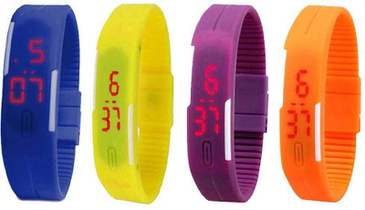 Kissu Led Magnet Band Combo of 4 Blue, Yellow, Purple And Orange Watch - For Men & Women
Kissu Led Magnet Band Combo of 4 Blue, Yellow, Purple And Orange Watch - For Men & Women