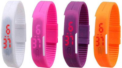 Kissu Led Magnet Band Combo of 4 White, Pink, Purple And Orange Watch - For Men & Women
Kissu Led Magnet Band Combo of 4 White, Pink, Purple And Orange Watch - For Men & Women