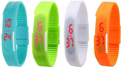 NS18 Silicone Led Magnet Band Combo of 4 Sky Blue, Green, White And Orange Watch - For Boys & Girls
NS18 Silicone Led Magnet Band Combo of 4 Sky Blue, Green, White And Orange Watch - For Boys & Girls