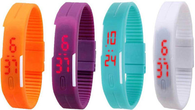 Kissu Led Magnet Band Combo of 4 Orange, Purple, Sky Blue And White Watch - For Men & Women
Kissu Led Magnet Band Combo of 4 Orange, Purple, Sky Blue And White Watch - For Men & Women