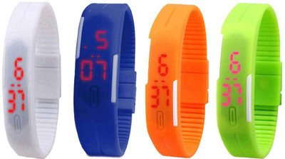 Kissu Led Magnet Band Combo of 4 White, Blue, Orange And Green Watch - For Men & Women
Kissu Led Magnet Band Combo of 4 White, Blue, Orange And Green Watch - For Men & Women