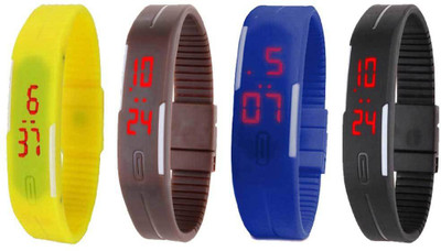 Kissu Led Magnet Band Combo of 4 Yellow, Brown, Blue And Black Watch - For Men & Women
Kissu Led Magnet Band Combo of 4 Yellow, Brown, Blue And Black Watch - For Men & Women