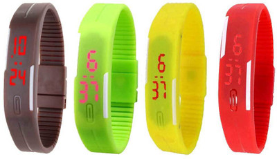 NS18 Silicone Led Magnet Band Watch Combo of 4 Brown, Green, Yellow And Red Watch - For Couple
NS18 Silicone Led Magnet Band Watch Combo of 4 Brown, Green, Yellow And Red Watch - For Couple