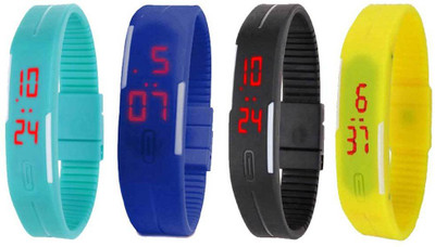 Kissu Led Magnet Band Combo of 4 Sky Blue, Blue, Black And Yellow Watch - For Men & Women
Kissu Led Magnet Band Combo of 4 Sky Blue, Blue, Black And Yellow Watch - For Men & Women