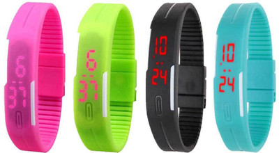 Kissu Led Magnet Band Combo of 4 Pink, Green, Black And Sky Blue Watch - For Men & Women
Kissu Led Magnet Band Combo of 4 Pink, Green, Black And Sky Blue Watch - For Men & Women