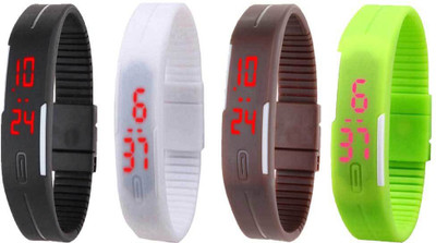 Kissu Led Magnet Band Combo of 4 Black, White, Brown And Green Watch - For Men & Women
Kissu Led Magnet Band Combo of 4 Black, White, Brown And Green Watch - For Men & Women