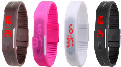 Kissu Led Magnet Band Combo of 4 Brown, Pink, White And Black Watch - For Men & Women
Kissu Led Magnet Band Combo of 4 Brown, Pink, White And Black Watch - For Men & Women