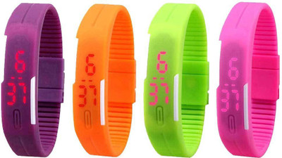 Kissu Led Magnet Band Combo of 4 Purple, Orange, Green And Pink Watch - For Men & Women
Kissu Led Magnet Band Combo of 4 Purple, Orange, Green And Pink Watch - For Men & Women