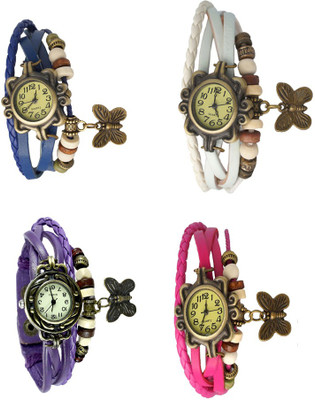 NS18 Vintage Butterfly Rakhi Combo of 4 Blue, Purple, White And Pink Watch - For Women
NS18 Vintage Butterfly Rakhi Combo of 4 Blue, Purple, White And Pink Watch - For Women