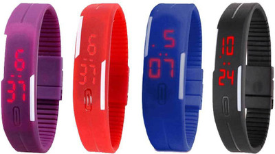 Kissu Led Magnet Band Combo of 4 Purple, Red, Blue And Black Watch - For Men & Women
Kissu Led Magnet Band Combo of 4 Purple, Red, Blue And Black Watch - For Men & Women
