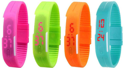 Kissu Led Magnet Band Combo of 4 Pink, Green, Orange And Sky Blue Watch - For Men & Women
Kissu Led Magnet Band Combo of 4 Pink, Green, Orange And Sky Blue Watch - For Men & Women