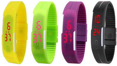 Kissu Led Magnet Band Combo of 4 Yellow, Green, Purple And Black Watch - For Men & Women
Kissu Led Magnet Band Combo of 4 Yellow, Green, Purple And Black Watch - For Men & Women