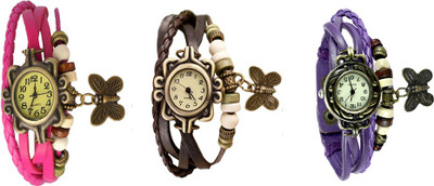 Kissu Vintage Rakhi Watch Combo of 3 Pink, Brown And Purple Watch - For Women
Kissu Vintage Rakhi Watch Combo of 3 Pink, Brown And Purple Watch - For Women