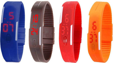 Kissu Led Magnet Band Combo of 4 Blue, Brown, Red And Orange Watch - For Men & Women
Kissu Led Magnet Band Combo of 4 Blue, Brown, Red And Orange Watch - For Men & Women