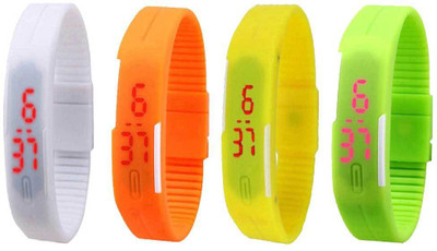 Kissu Led Magnet Band Combo of 4 White, Orange, Yellow And Green Watch - For Men & Women
Kissu Led Magnet Band Combo of 4 White, Orange, Yellow And Green Watch - For Men & Women