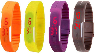 Kissu Led Magnet Band Combo of 4 Orange, Yellow, Purple And Brown Watch - For Men & Women
Kissu Led Magnet Band Combo of 4 Orange, Yellow, Purple And Brown Watch - For Men & Women