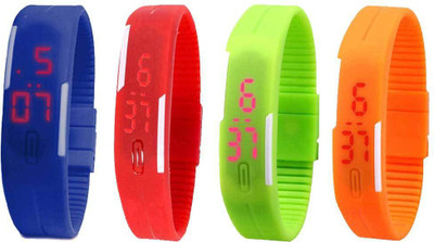 Kissu Led Magnet Band Combo of 4 Blue, Red, Green And Orange Watch - For Men & Women
Kissu Led Magnet Band Combo of 4 Blue, Red, Green And Orange Watch - For Men & Women