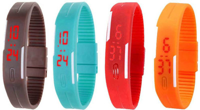 Kissu Led Magnet Band Combo of 4 Brown, Sky Blue, Red And Orange Watch - For Men & Women
Kissu Led Magnet Band Combo of 4 Brown, Sky Blue, Red And Orange Watch - For Men & Women