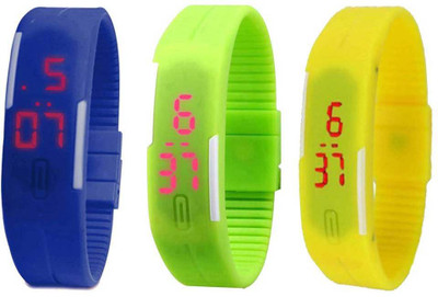 NS18 Silicone Led Magnet Band Combo of 3 Blue, Green And Yellow Watch - For Boys & Girls
NS18 Silicone Led Magnet Band Combo of 3 Blue, Green And Yellow Watch - For Boys & Girls