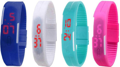 Kissu Led Magnet Band Combo of 4 Blue, White, Sky Blue And Pink Watch - For Men & Women
Kissu Led Magnet Band Combo of 4 Blue, White, Sky Blue And Pink Watch - For Men & Women