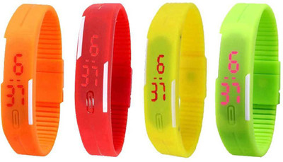 Kissu Led Magnet Band Combo of 4 Orange, Red, Yellow And Green Watch - For Men & Women
Kissu Led Magnet Band Combo of 4 Orange, Red, Yellow And Green Watch - For Men & Women