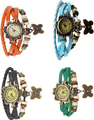 Kissu Vintage Rakhi Combo of 4 Orange, Black, Sky Blue And Green Watch - For Women
Kissu Vintage Rakhi Combo of 4 Orange, Black, Sky Blue And Green Watch - For Women