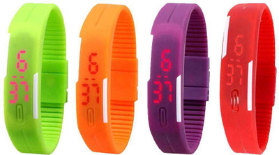 Kissu Led Magnet Band Combo of 4 Green, Orange, Purple And Red Watch - For Men & Women
Kissu Led Magnet Band Combo of 4 Green, Orange, Purple And Red Watch - For Men & Women