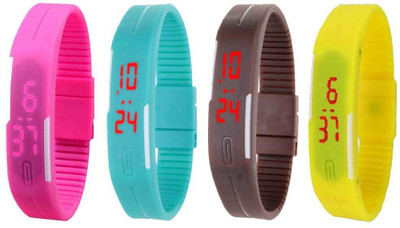 Kissu Led Magnet Band Combo of 4 Pink, Sky Blue, Brown And Yellow Watch - For Men & Women
Kissu Led Magnet Band Combo of 4 Pink, Sky Blue, Brown And Yellow Watch - For Men & Women