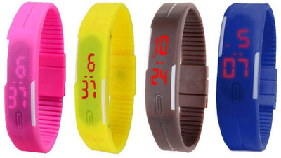 Kissu Led Magnet Band Combo of 4 Pink, Yellow, Brown And Blue Watch - For Men & Women
Kissu Led Magnet Band Combo of 4 Pink, Yellow, Brown And Blue Watch - For Men & Women