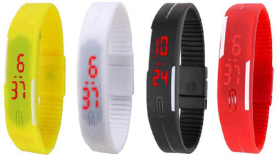 Kissu Led Magnet Band Combo of 4 Yellow, White, Black And Red Watch - For Men & Women
Kissu Led Magnet Band Combo of 4 Yellow, White, Black And Red Watch - For Men & Women