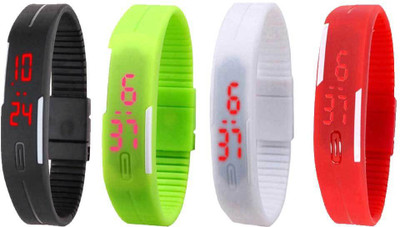 NS18 Silicone Led Magnet Band Watch Combo of 4 Black, Green, White And Red Watch - For Couple
NS18 Silicone Led Magnet Band Watch Combo of 4 Black, Green, White And Red Watch - For Couple