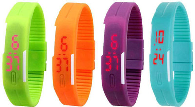 Kissu Led Magnet Band Combo of 4 Green, Orange, Purple And Sky Blue Watch - For Men & Women
Kissu Led Magnet Band Combo of 4 Green, Orange, Purple And Sky Blue Watch - For Men & Women