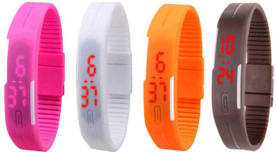 NS18 Silicone Led Magnet Band Combo of 4 Pink, White, Orange And Brown Watch - For Boys & Girls
NS18 Silicone Led Magnet Band Combo of 4 Pink, White, Orange And Brown Watch - For Boys & Girls