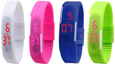 NS18 Silicone Led Magnet Band Combo of 4 White, Pink, Blue And Green Watch - For Boys & Girls
NS18 Silicone Led Magnet Band Combo of 4 White, Pink, Blue And Green Watch - For Boys & Girls