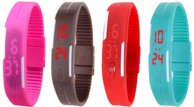 Kissu Led Magnet Band Combo of 4 Pink, Brown, Red And Sky Blue Watch - For Men & Women
Kissu Led Magnet Band Combo of 4 Pink, Brown, Red And Sky Blue Watch - For Men & Women