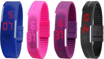 Kissu Led Magnet Band Combo of 4 Blue, Pink, Purple And Black Watch - For Men & Women
Kissu Led Magnet Band Combo of 4 Blue, Pink, Purple And Black Watch - For Men & Women